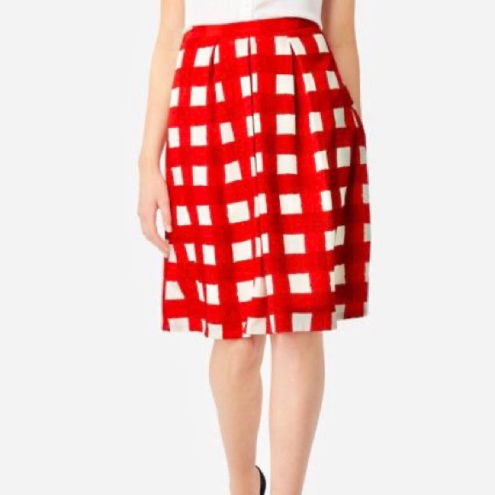 The Limited Checkered Midi Skirt